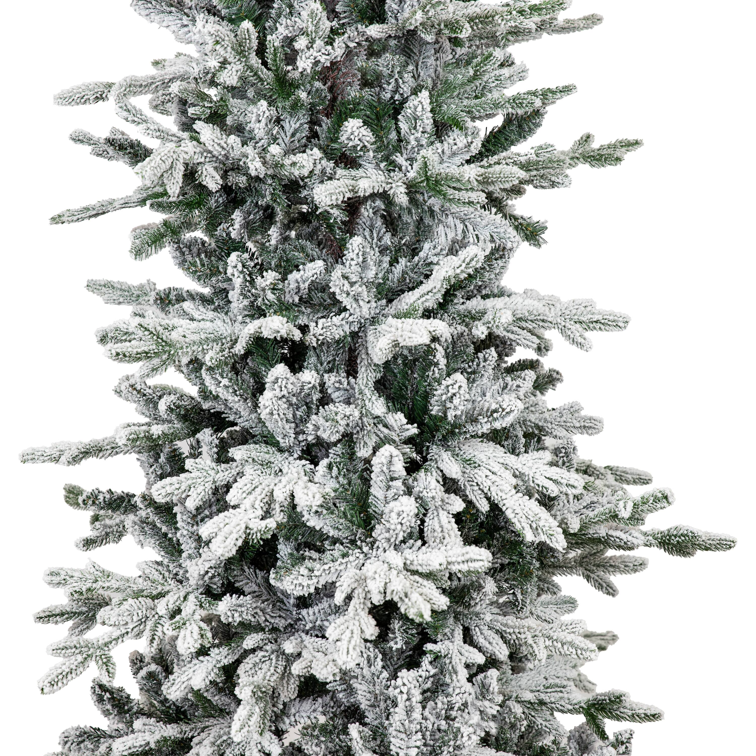 Alt View 9. Sunnydaze - Slim and Stately Artificial Christmas Tree - 6 ft - Flocked - White.