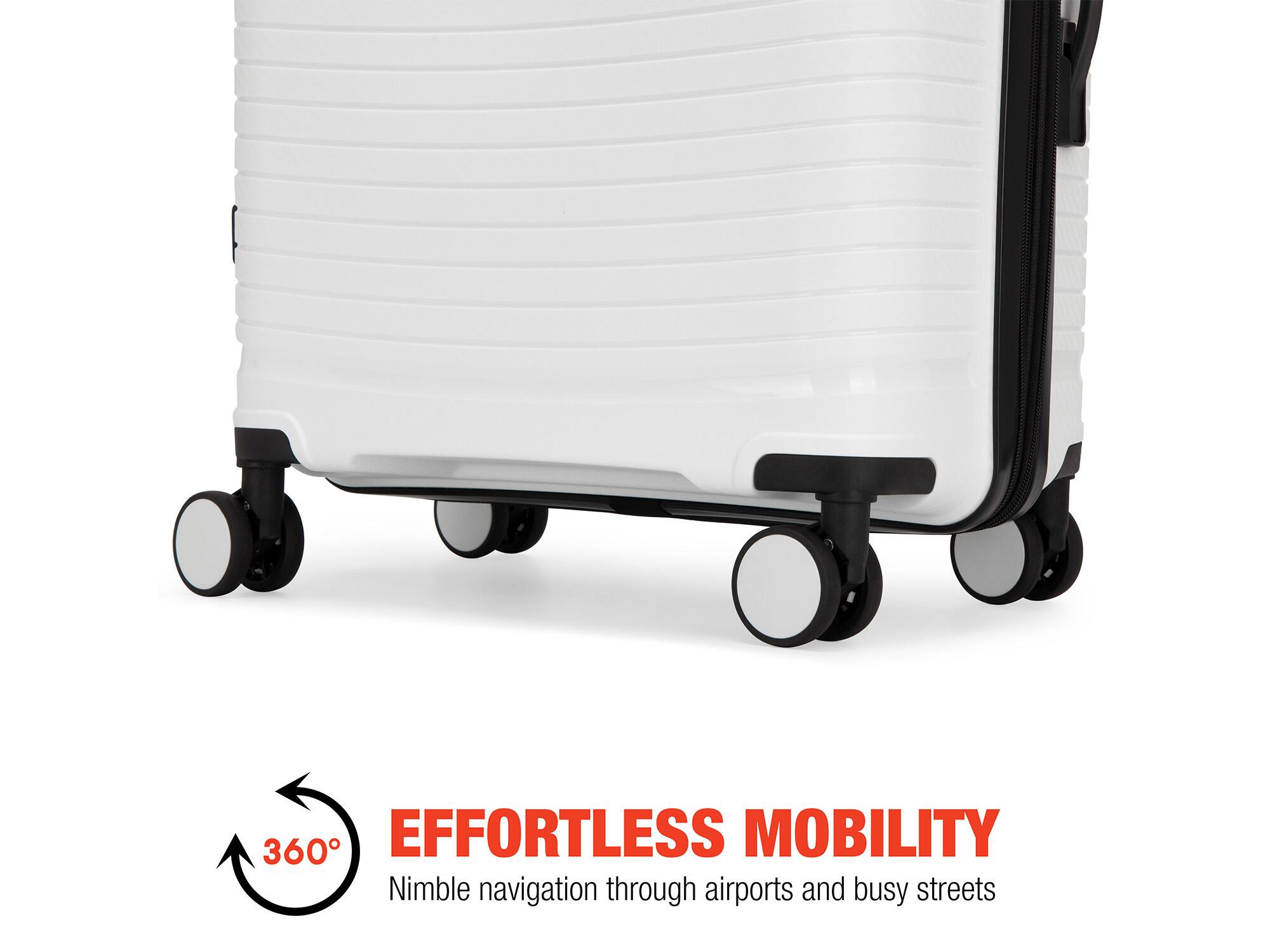 360° EFFORTLESS MOBILITY Nimble navigation through airports and busy streets