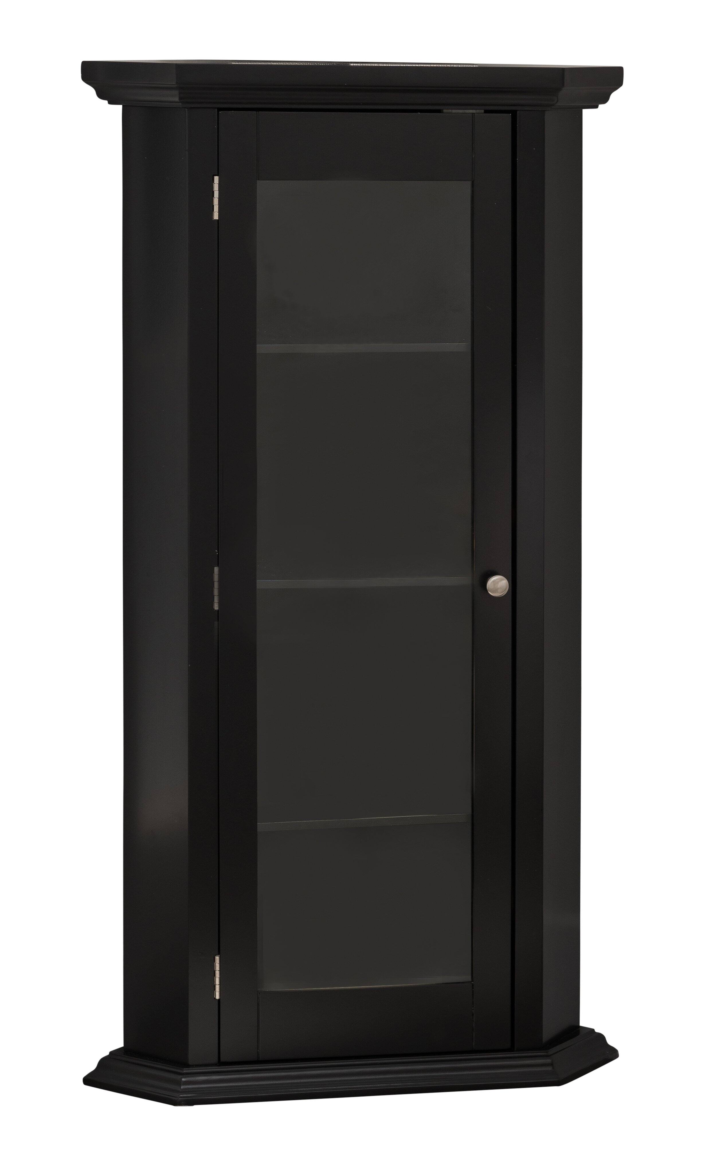 Angle. Kings Brand Furniture - Kings Brand Furniture Cambridge Corner Curio Storage Cabinet - Black.
