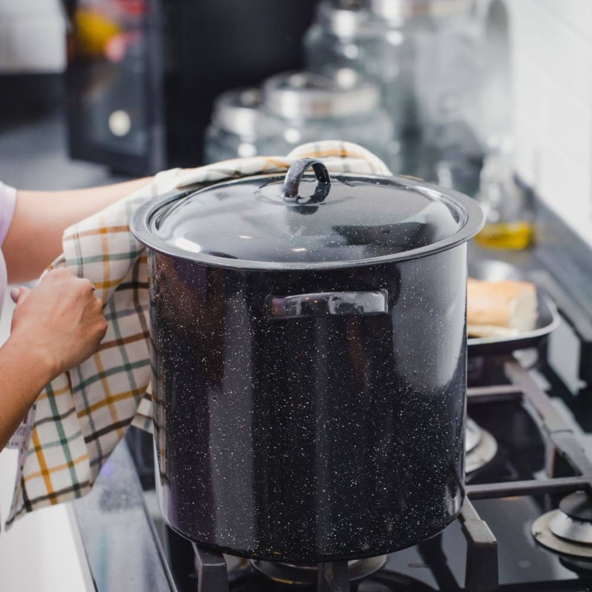 Alt View 2. Granite Ware - Granite Ware Stock Pot, 15.5 Qt - Speckled Black - Speckled Black.