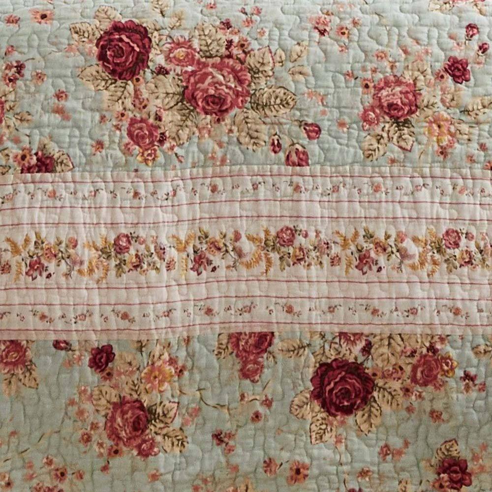 Alt View 4. Greenland Home Fashions - Greenland Home Antique Rose Floral Print Decorative High Quality Quilt Set 4-Piece Twin/XL Blue - Blue.