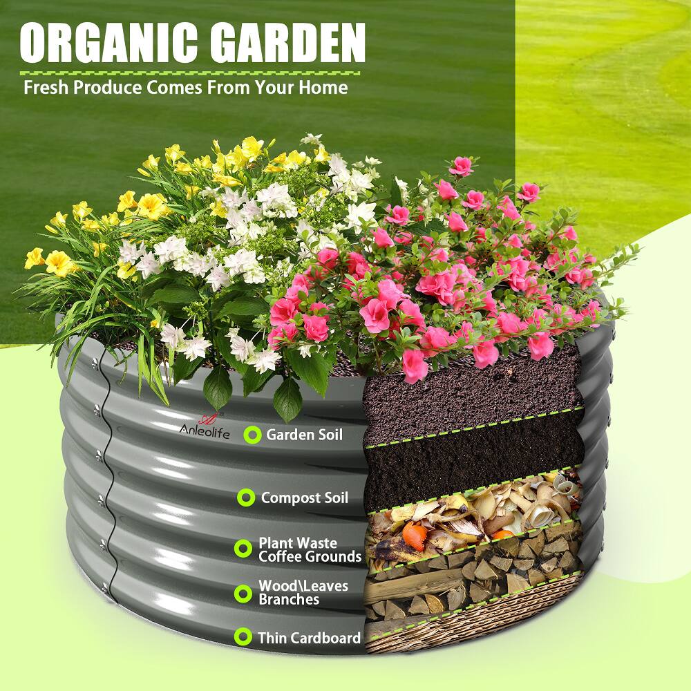 ORGANIC GARDEN  
Fresh Produce Comes From Your Home  

Anleolife  
- Garden Soil  
- Compost Soil  
- Plant Waste  
- Coffee Grounds  
- Wood/Leaves Branches  
- Thin Cardboard