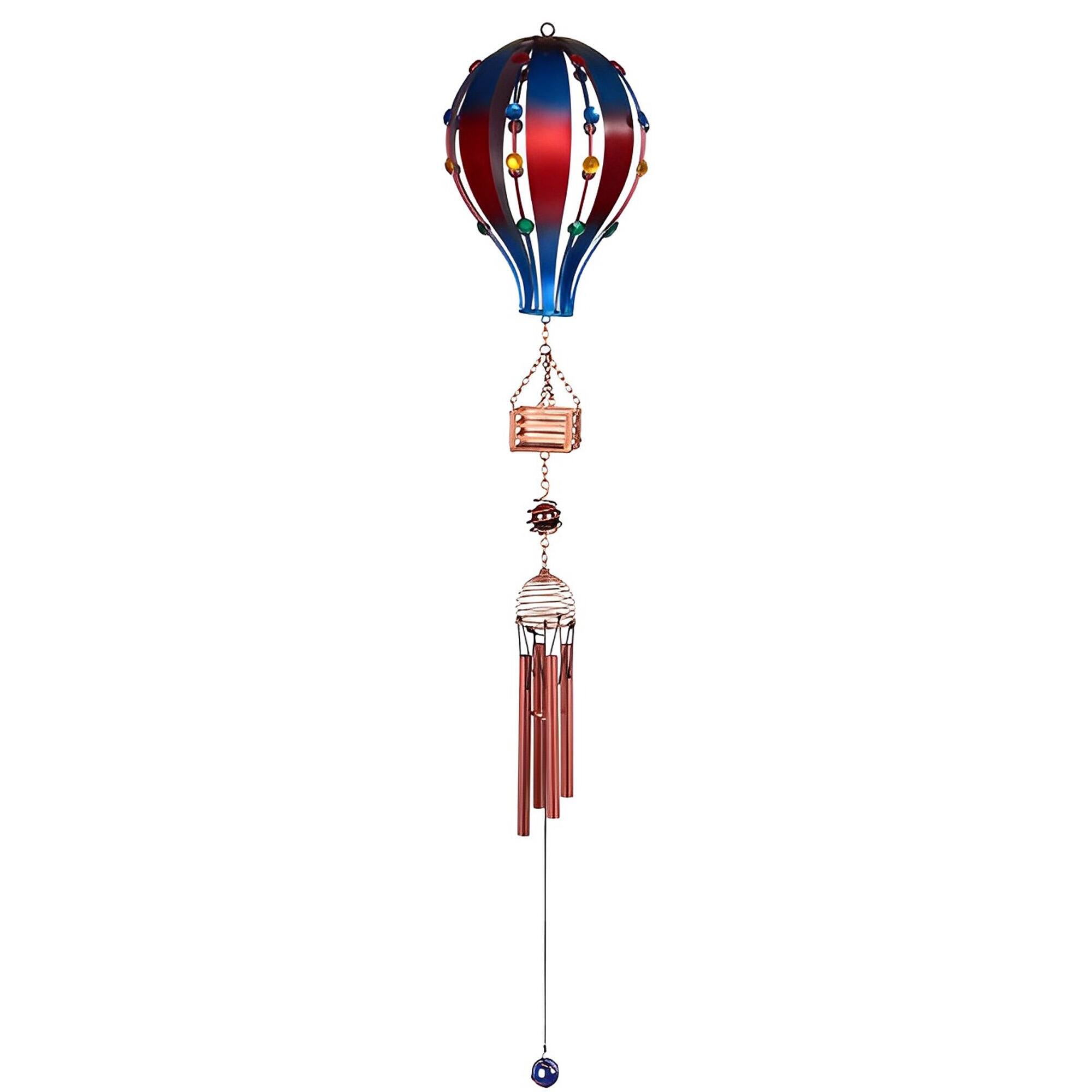 FC Design - 34" Long Blue and Red Air Balloon with Copper Gem Outdoor Patio or Garden Hanging Decoration - Multi-Color