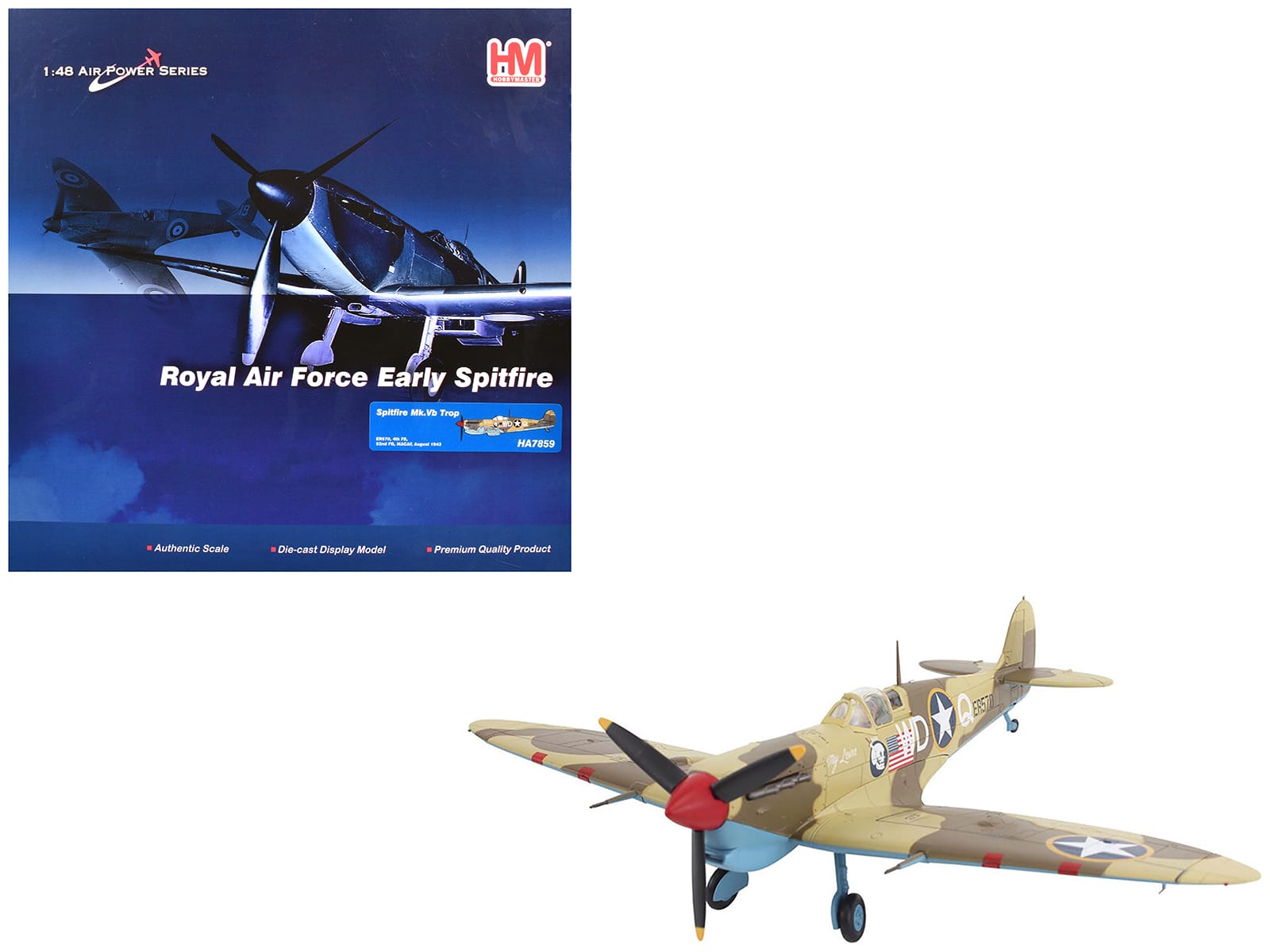 Supermarine Spitfire Mk.Vb Trop Fighter Aircraft Mediterranean Allied Coastal Air Force 1/48 Diecast Model Hobby Master price history on PriceWatchPro