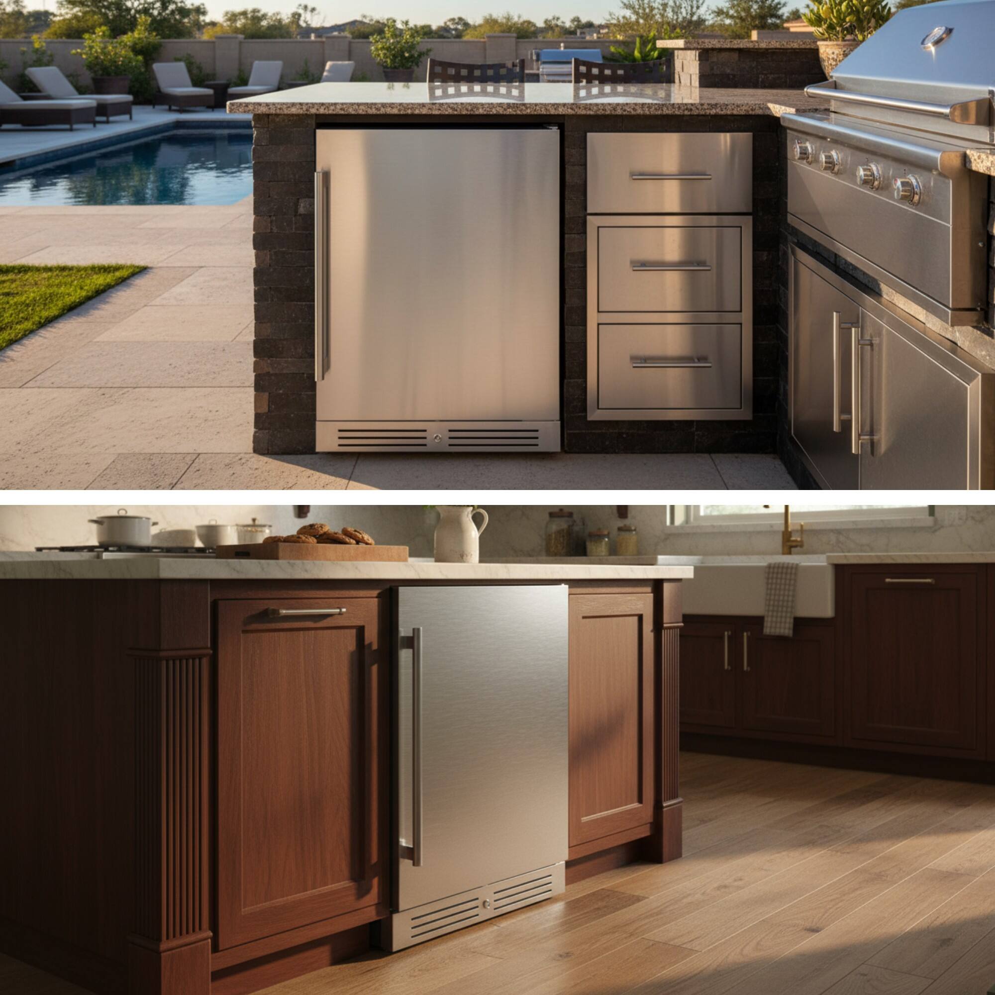 Alt View 7. Yeego - 24" Stainless Steel Beverage Cooler, Holds 160 Cans, Indoor/Outdoor Refrigerator - Stainless Steel.