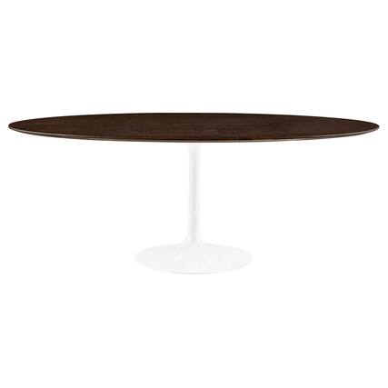 Front. Modway - Lippa 78" Oval Wood Dining Table by Modway - White Cherry Walnut.