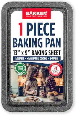 Bakken- Swiss - BAKKEN Cookie Sheet – 13.18x8.66" Nonstick Carbon Steel Baking Pan, PTFE/PFOA Free, Oven Safe to 450°F - Gray