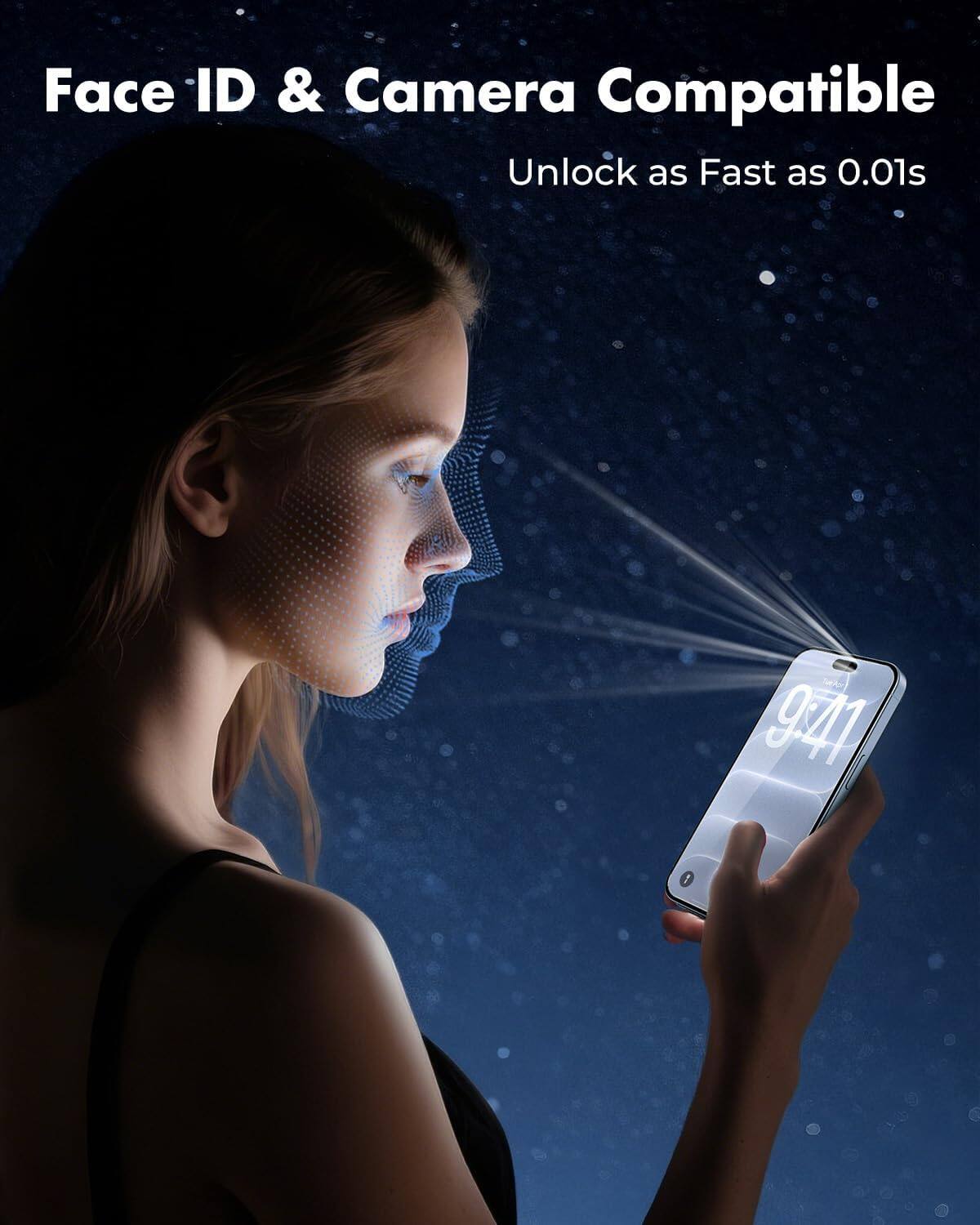 Face ID & Camera Compatible  
Unlock as Fast as 0.01s  
Tue Apr 9:41