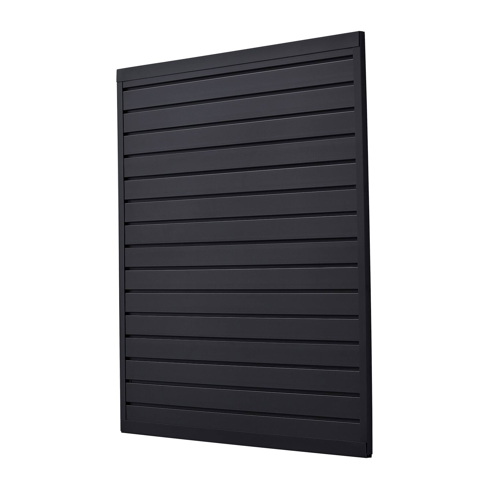Alt View 5. VEVOR - Slat Wall Paneling, 4 x 4 ft, PVC Garage Slatwall with Modular Design, Black Slat Wall Easy-to-Install - Black.