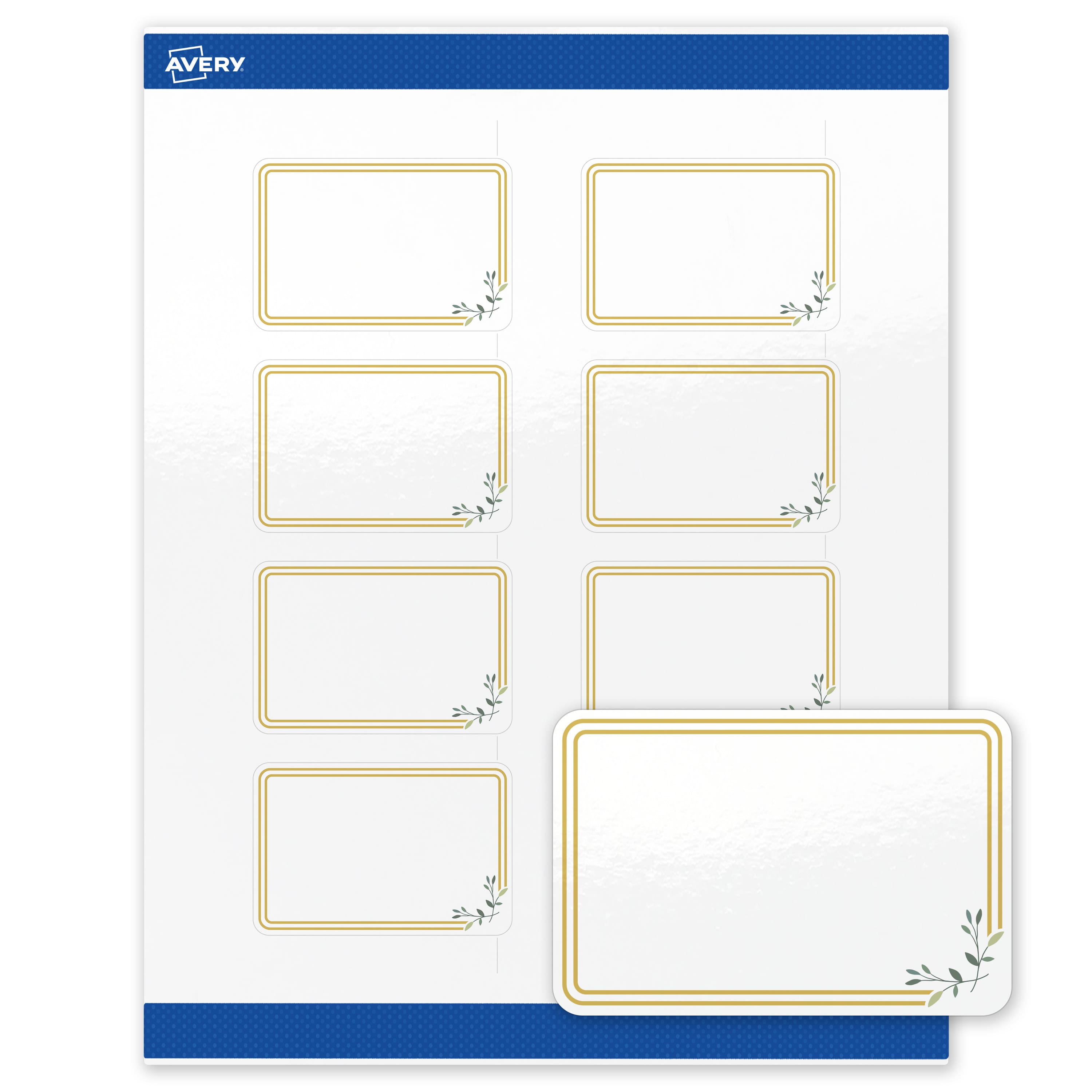 "Avery - Labels, 2"" x 3"", Glossy Double Gold Border/Florals - White" price history on PriceWatchPro