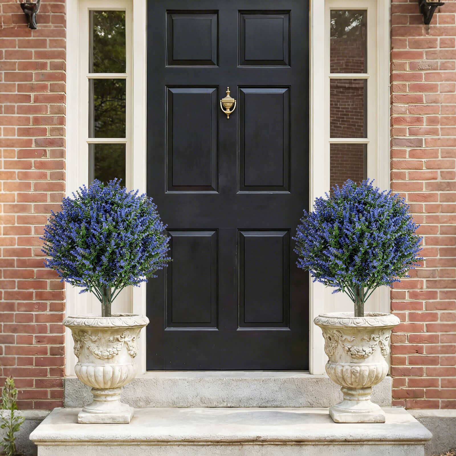 Alt View 1. Costway - Costway 2 Pack Artificial Lavender Topiary Ball Trees, 24"Faux Evergreen Shrubs with Spike - Purple + Green.