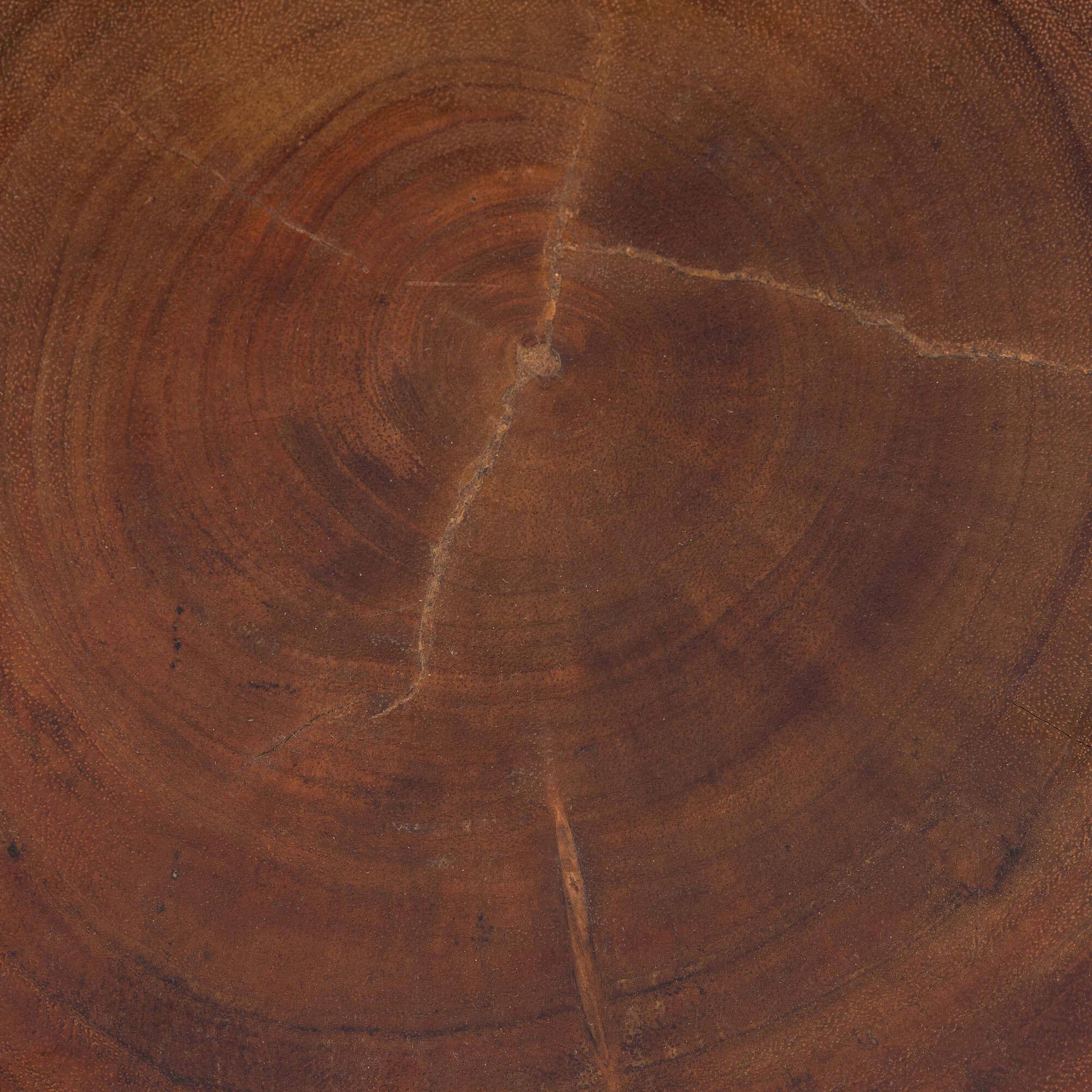 Alt View 1. bali & pari - Malati Solid Suar Wood Side Table - Hand-Carved Sculptural End Table with Zigzag Design, Modern Boho Style - Natural Brown.