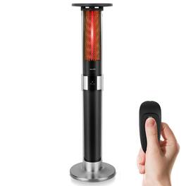 SereneLife - Infrared Patio Heater, 1500W Electric with Remote Control, IP24 Approved, Anodized Aluminum Alloy Frame - Black
