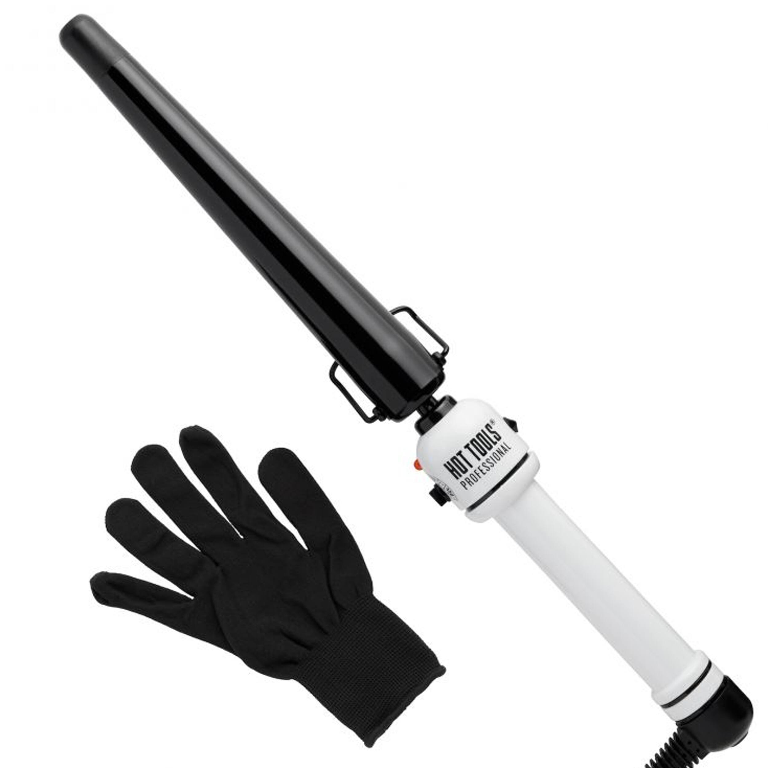 Hot Tools - Pro Artist Nano Ceramic 3/4 1 1/4" Extra Long Tapered Curling Iron in White