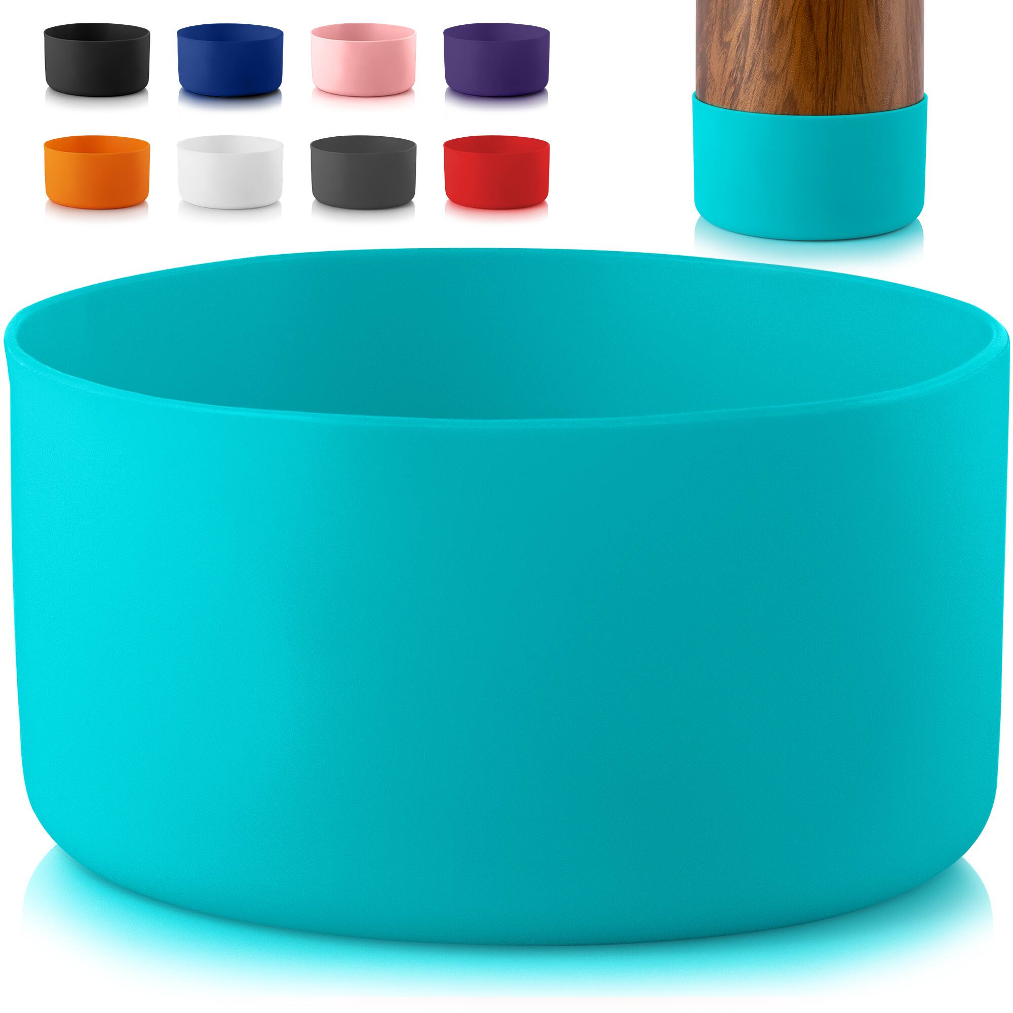 Front. Zulay Kitchen - Zulay Kitchen Protective Silicone Boot 3.5Inches Diameter Water Bottles - Mint.