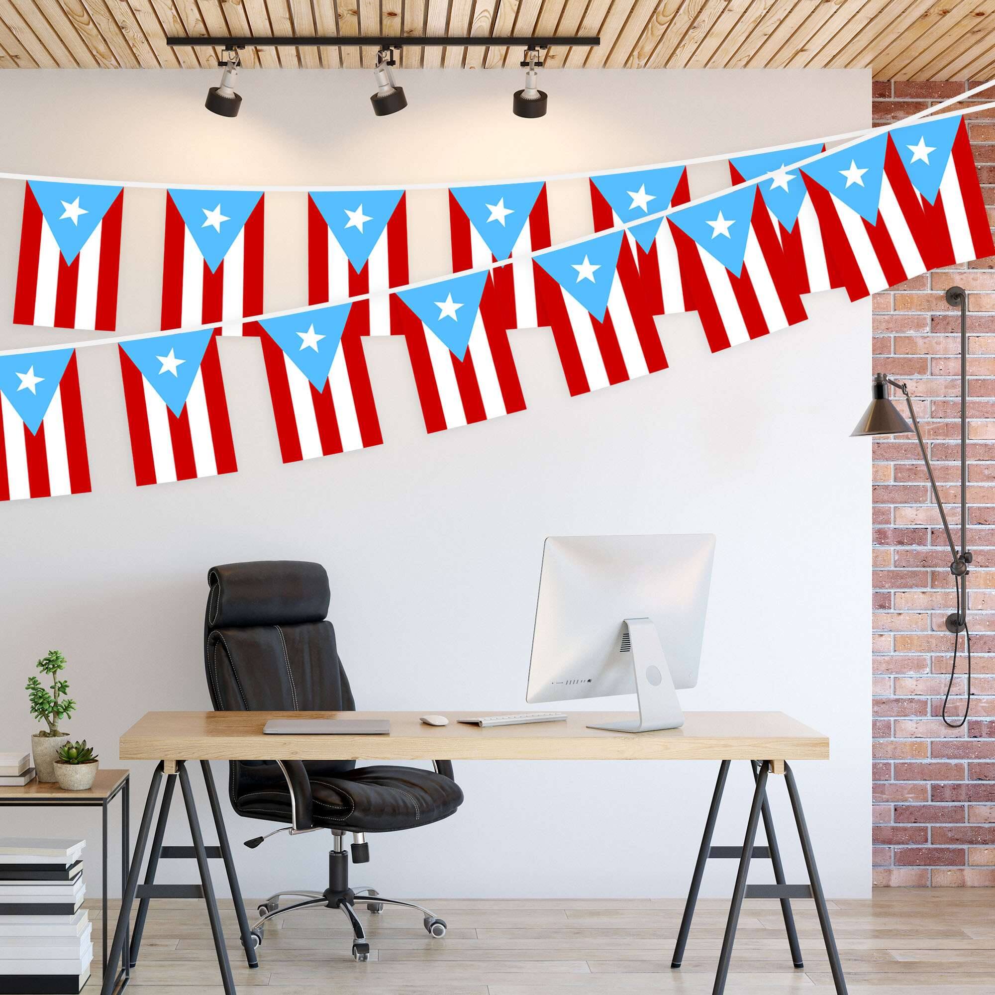 Angle. G128 - Bunting Banner Puerto Rico 33 Foot - Light Blue.