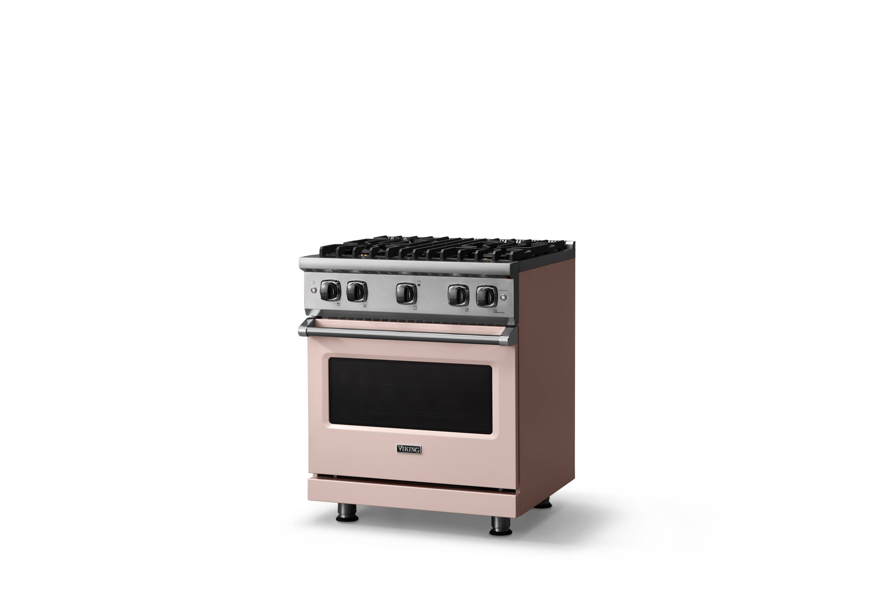 Angle. Viking - 5-Series Gas Sealed Burner Range - Blush.