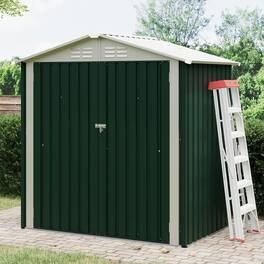 GAOMON - 6X4 FT Outdoor Storage Shed, Galvanized Steel Outdoor Storage Shed,130 Cu Ft Weather Resistant Garden Tool Sheds