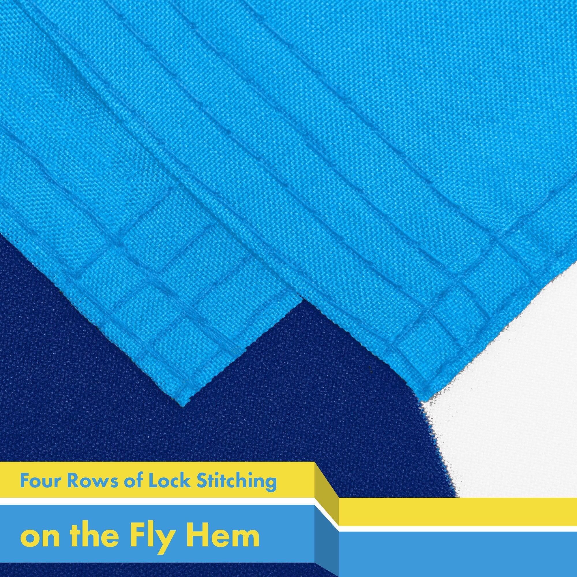 Four Rows of Lock Stitching on the Fly Hem