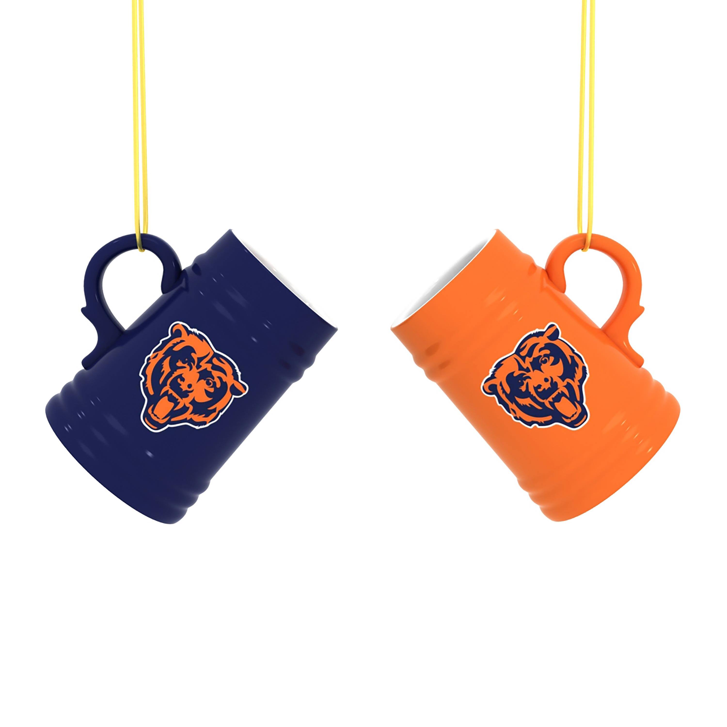 Front. Evergreen Enterprises - Chicago Bears Two-Pack 3" Mini Stein Ornament Set - Multicolor.