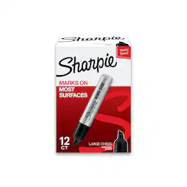 Sharpie - King Size Tank Permanent Marker, Chisel Tip, 12/Pack (15001A) - Black