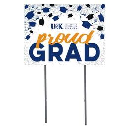 Jardine - Nebraska-Kearney Lopers 18" x 24" Proud Grad Yard Sign - White