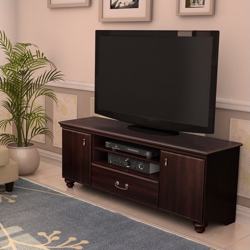Front. South Shore - Noble TV Stand for Flat-Panel TVs up to 60" - Dark Mahogany.