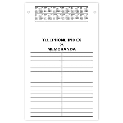 TELEPHONE INDEX OR MEMORANDA
