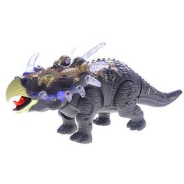 JuzToys - Walking Triceratops Dinosaur Toy With Lights And Sounds - Gray