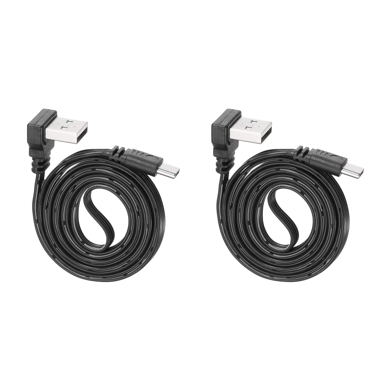 Unique Bargains - 90 Degree USB A to USB C Cable, 39.4 Inch, UP&Down Angle A to C, 480Mbps, Silicone, for Phone/Tablet/Laptop/Car Charger - Black