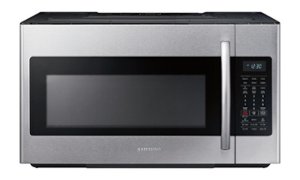 Samsung - 1.8 cu. ft.  Over-the-Range Fingerprint Resistant  Microwave with Sensor Cooking -Stainless Steel - Stainless steel - Front_Zoom