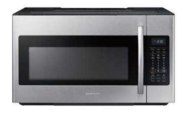 Samsung - 1.8 cu. ft.  Over-the-Range Fingerprint Resistant  Microwave with Sensor Cooking - Stainless steel - Front_Zoom