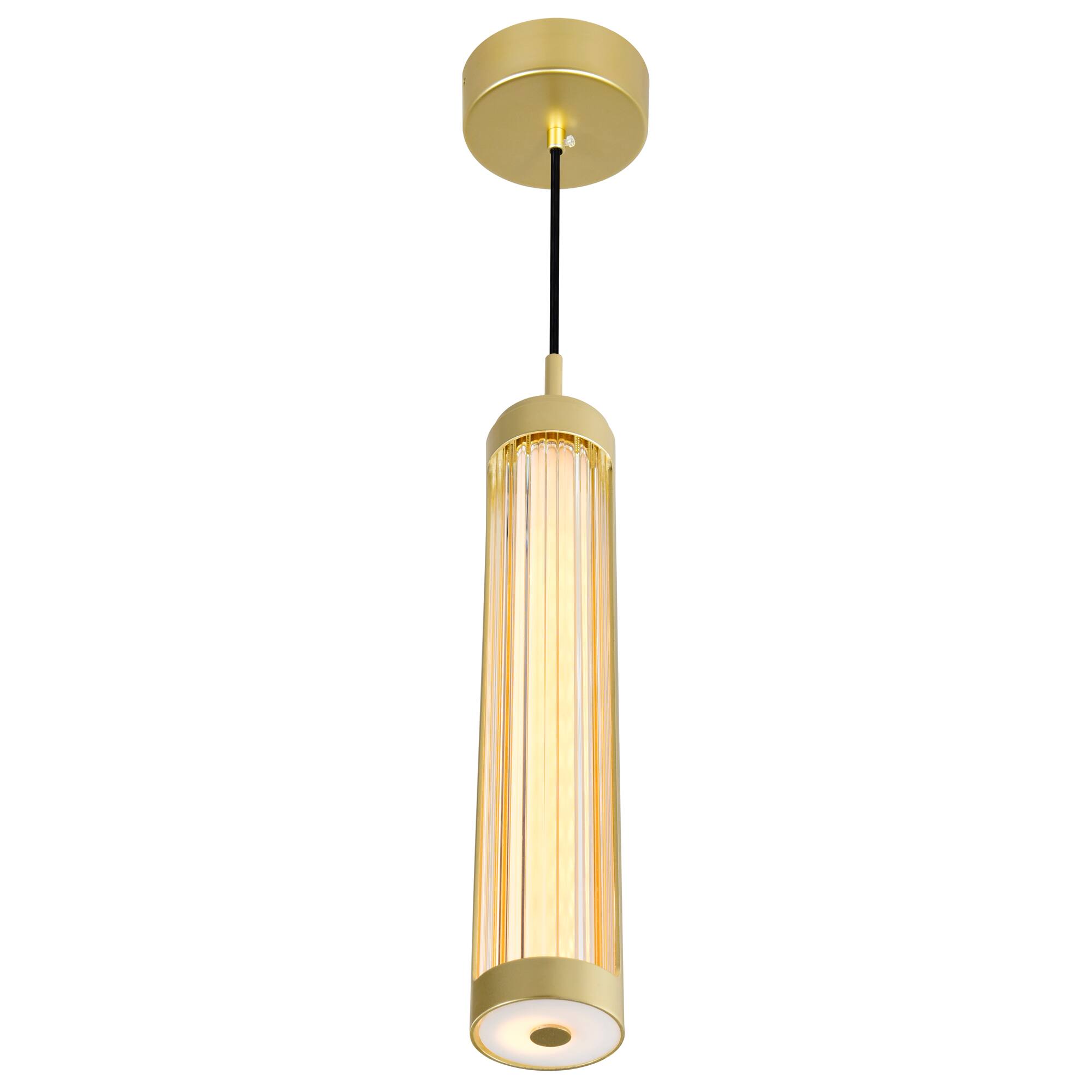 Back. CWI Lighting - Neva 3 in LED Integrated Satin Gold Pendant - Satin Gold.