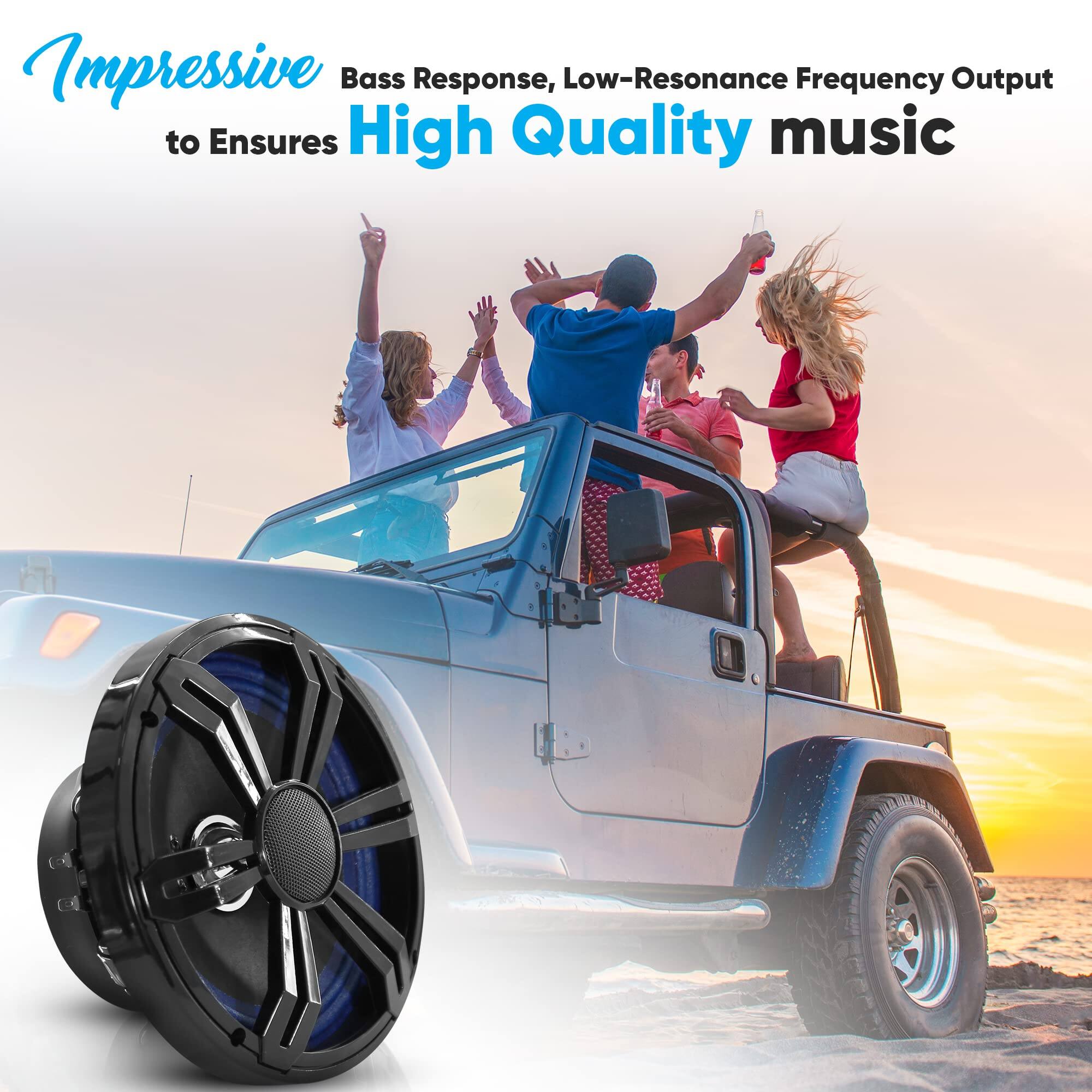 Impressive Bass Response, Low-Resonance Frequency Output to Ensures High Quality Music