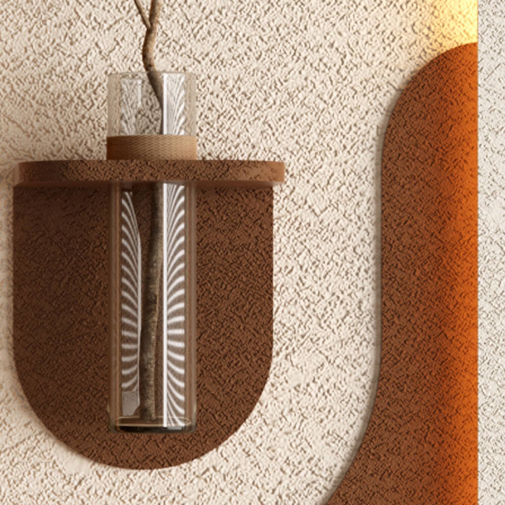 Alt View 1. GOODSILO - Adjustable LED Sandstone Wall Decor with Simulated Plants and Rabbit Statue - Remote Control Light Strips for Home Decor - Light Coffee.