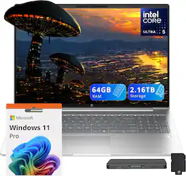 HP - ProBook 460 G11 16" WUXGA Laptop,Intel Ultra 5 125U,64GB DDR5,2TB SSD+160GB Docking Station Set,Win 11 Pro - Silver
