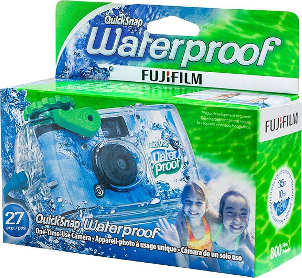 Top. Fujifilm - QuickSnap Disposable Waterproof Film Camera - Blue.