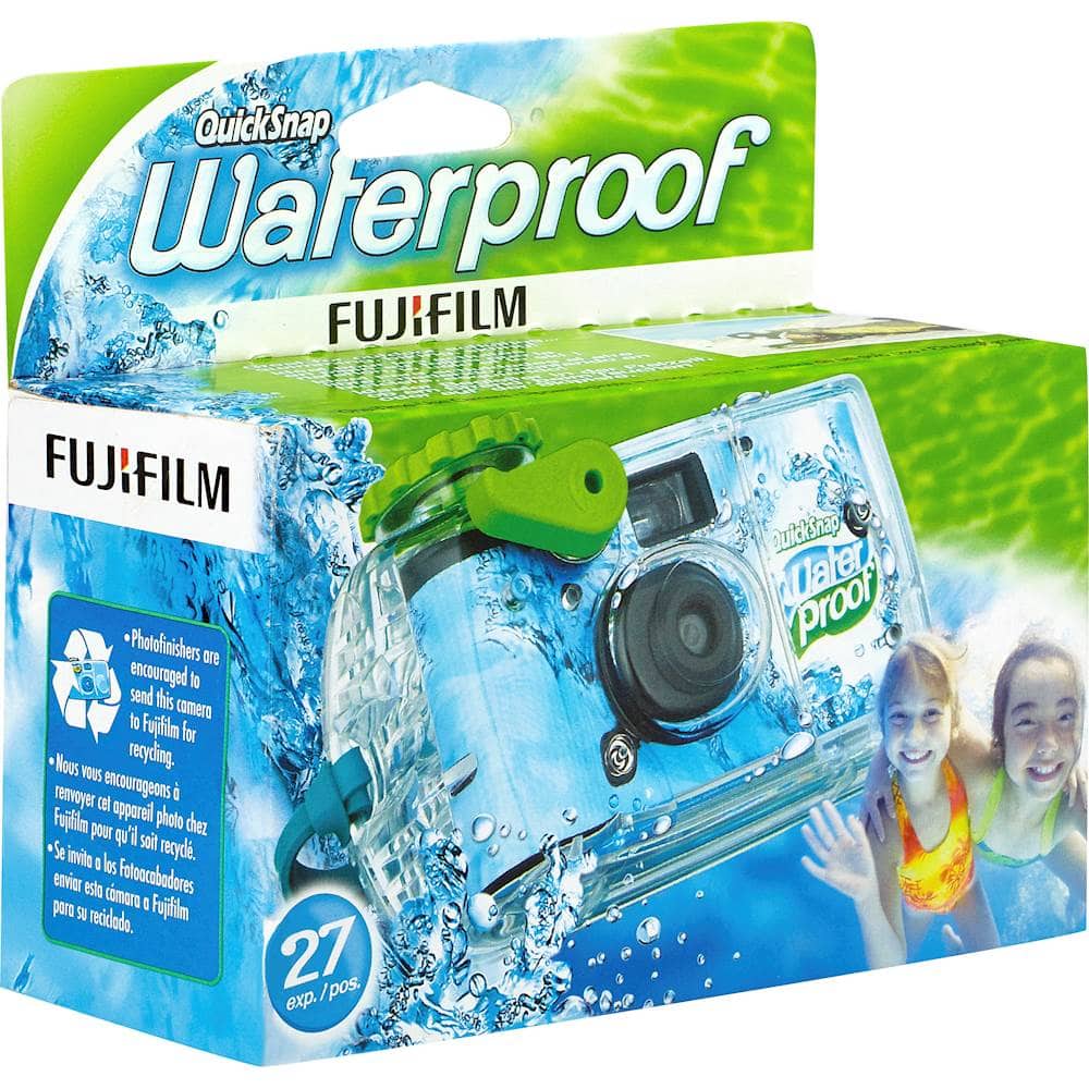 Back. Fujifilm - QuickSnap Disposable Waterproof Film Camera - Blue.