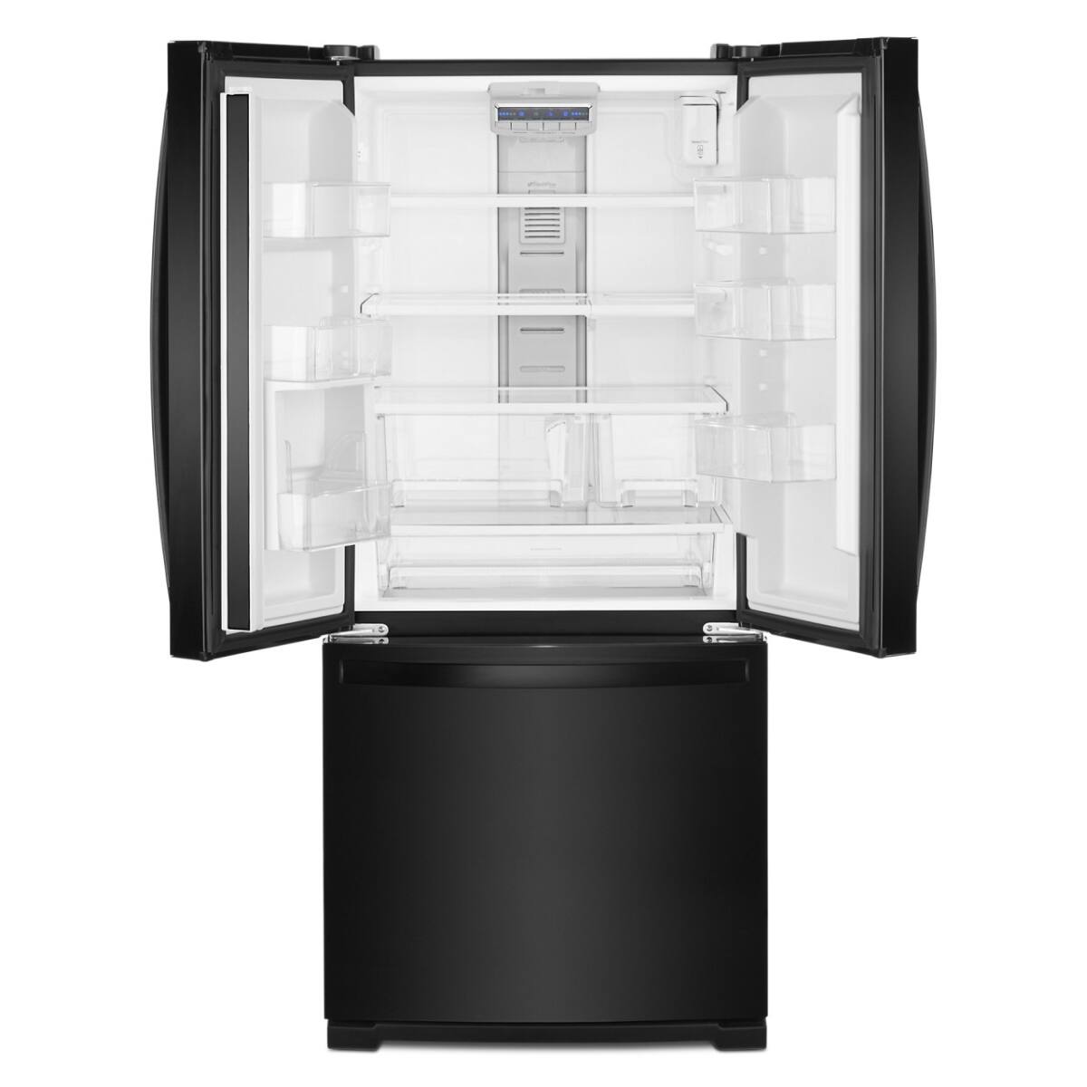 Angle. Whirlpool - Whirlpool - 20 Cu. Ft. Wide French Door Refrigerator - Black - Black.