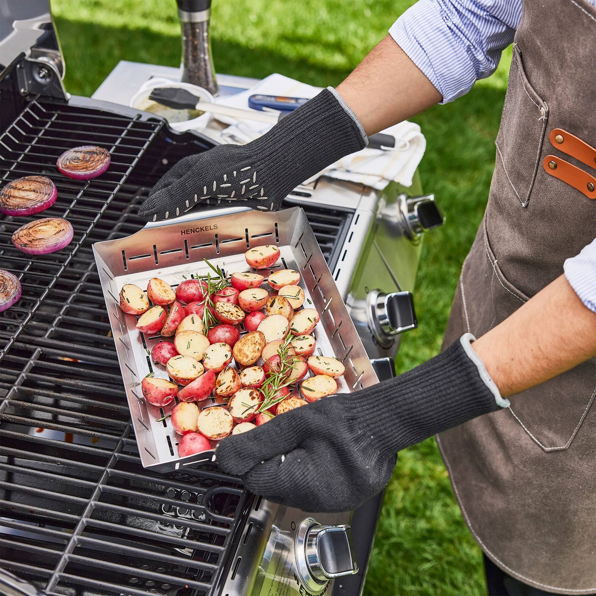 Alt View 1. Henckels - Henckels BBQ Heat Resistant Grill Gloves - Black.