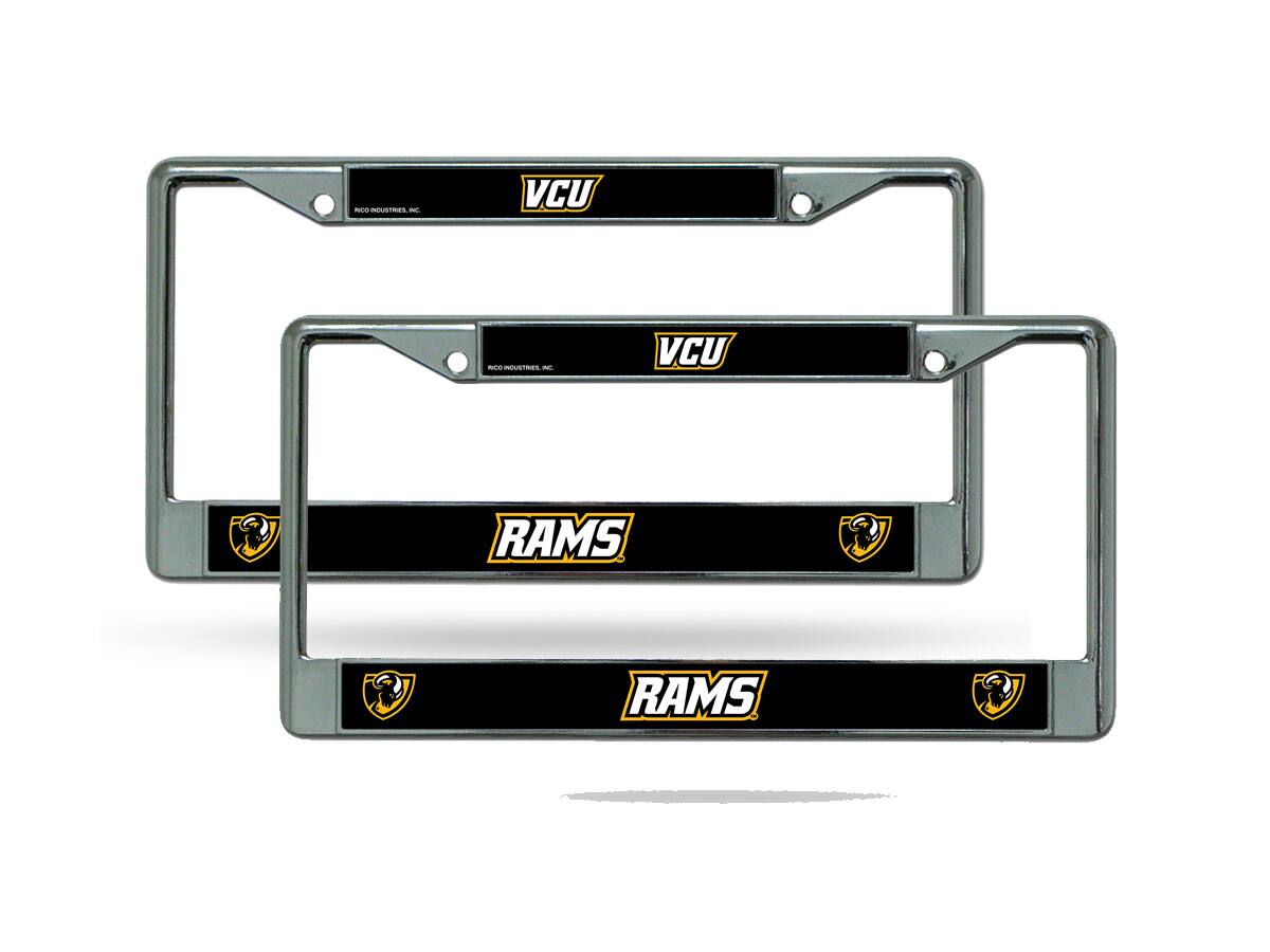 Virginia Commonwealth VCU Rams Chrome License Plate Frame - Set of 2 Frames