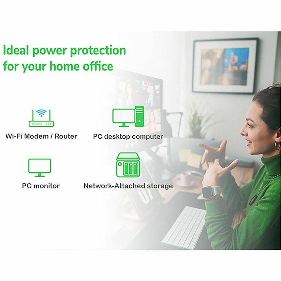 Alt View 8. APC - APC Back UPS, 750VA/410W, Tower, 120V, 4x NEMA 5-15R outlets, USB Type A + C Ports, User Replaceable Battery - Tower - 6 - Black.