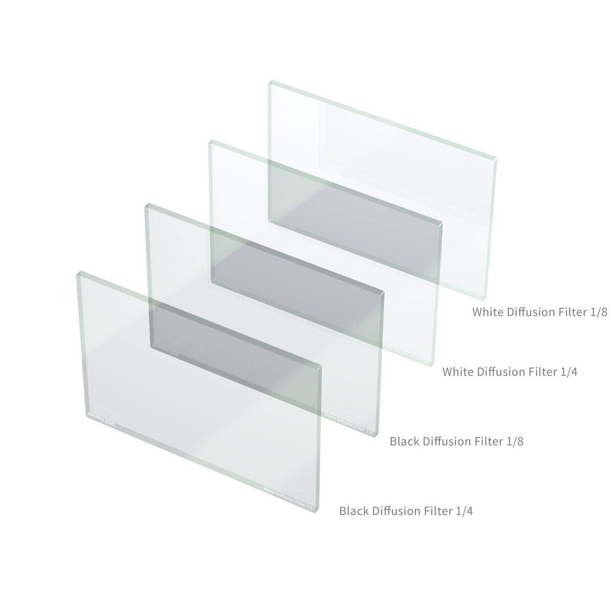 White Diffusion Filter 1/8  
White Diffusion Filter 1/4  
Black Diffusion Filter 1/8  
Black Diffusion Filter 1/4