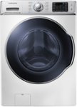 Front. Samsung - 5.6 Cu. Ft. 15-Cycle High-Efficiency Steam Front-Loading Washer - White.