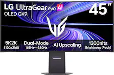 LG UltraGear evo AI OLED GX9 45" 5K2K Dual-Mode 1300nits AI Upscaling 5120x2160 165Hz 330Hz Brightness (Peak)