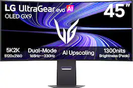 LG - UltraGear evo 45" 5K2K OLED 165Hz 0.03ms G-SYNC FreeSync Premium Pro Gaming Monitor with DisplayHDR400 TRUE - Black