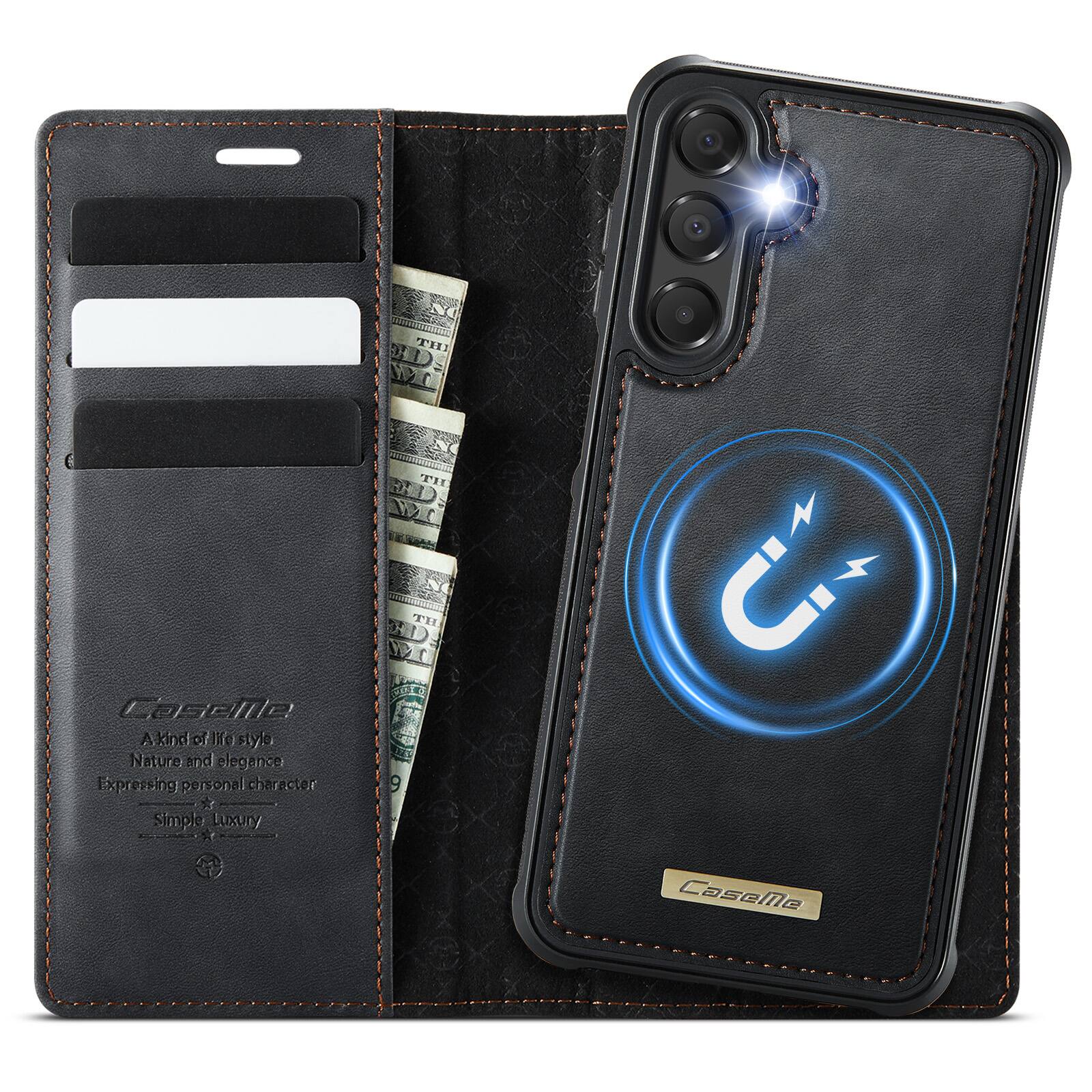 Dteck - for Samsung Galaxy A16 5G Detachable Wallet Case, 2 in 1 PU Leather Flip Folio Case with RFID Blocking Phone Cover - Black