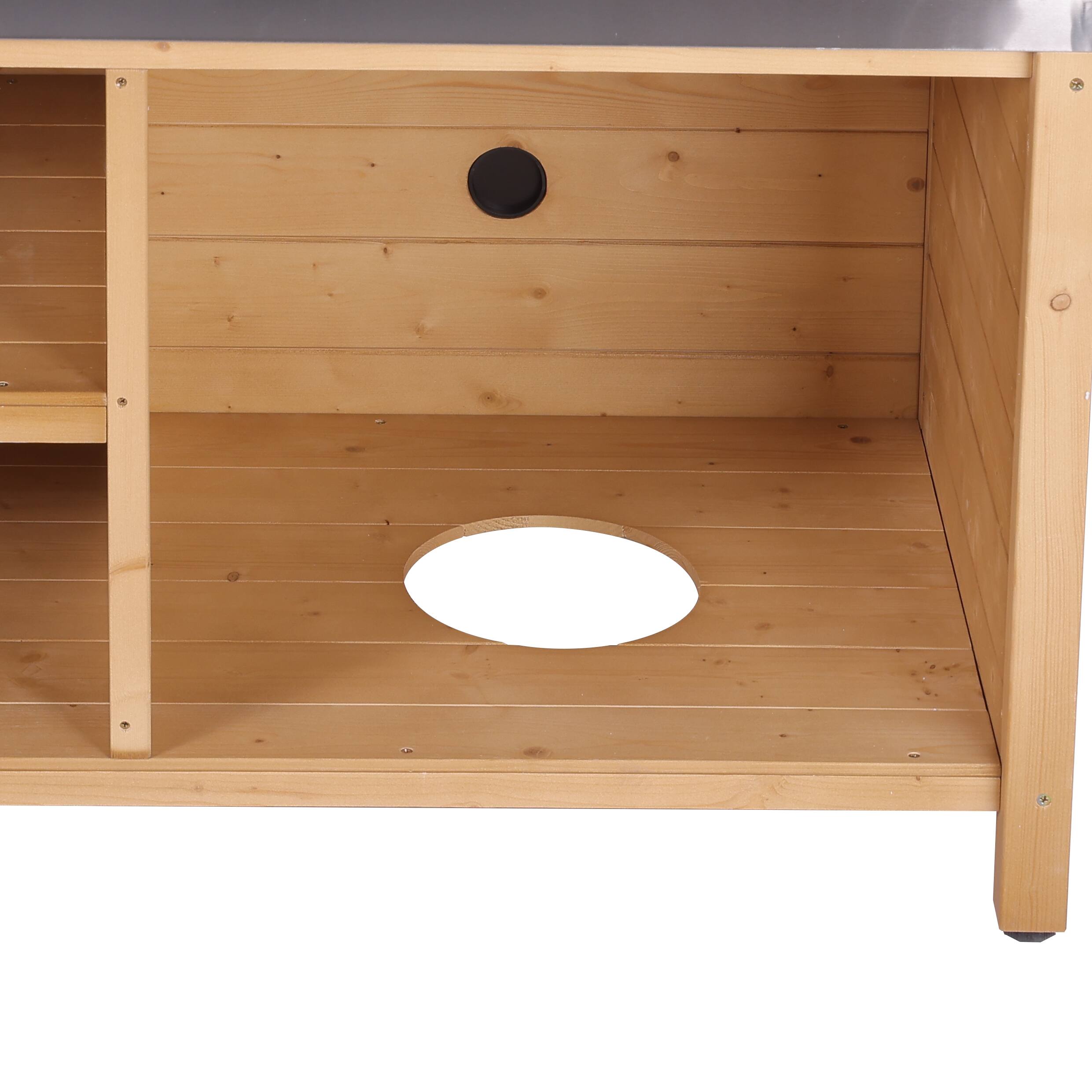 Alt View 10. Famapy - Modular Solid Cedar Outdoor Kitchen Cabinets - All-Weather Storage with Stainless Steel Top for Patio, Grill Station - Wooden.