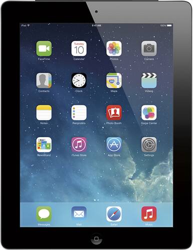 Front. Apple - iPad with Retina display - Wi-Fi + 4G LTE - 16GB - Black.