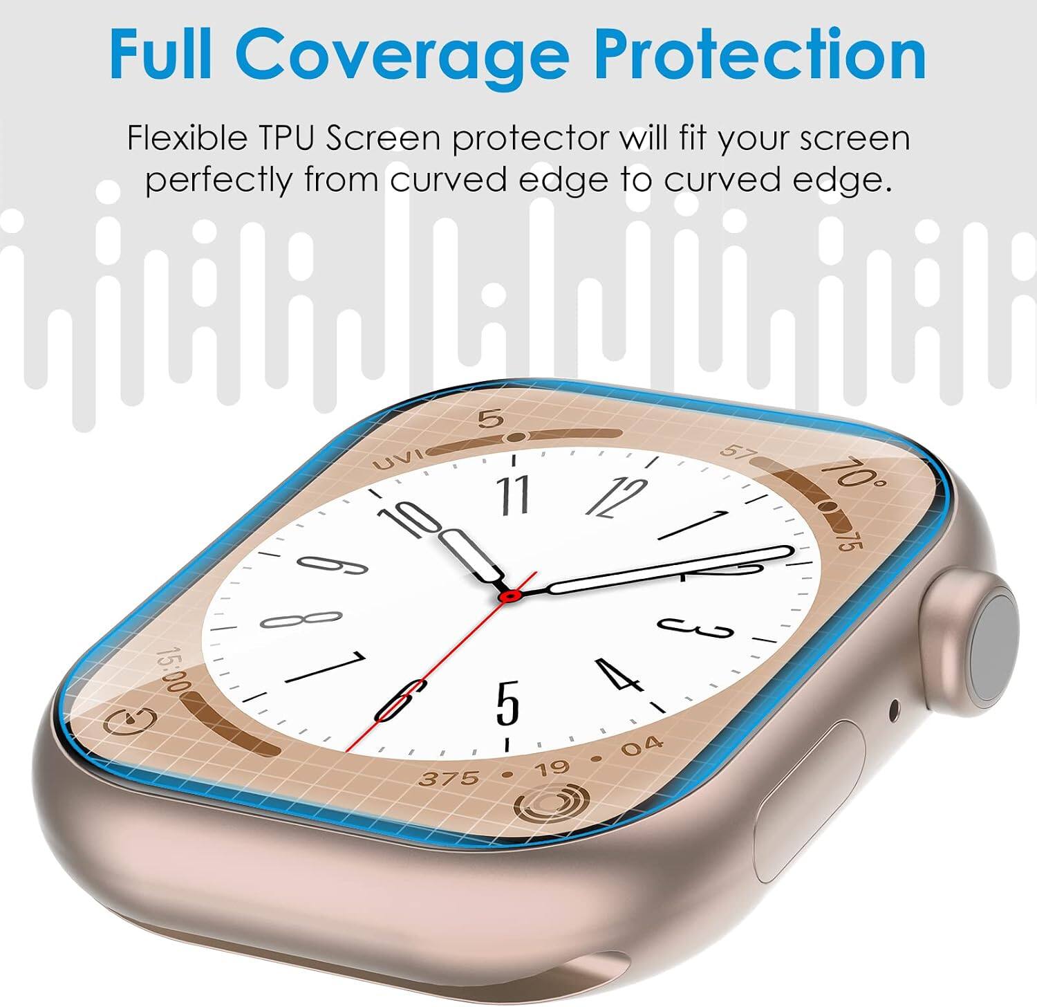 Core Tech 6 Pack Flexible TPU Screen Protector for Apple Watch 40mm ...